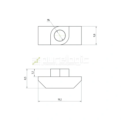 Гайка Т-образная 45TM4 32 Гайка Т-образная 45TM4 фото
