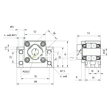 Опора ШВП подшипниковая BK20-C5 фото