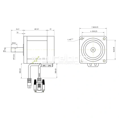 Двигатель шаговый с энкодером YK260EC65E1 фото