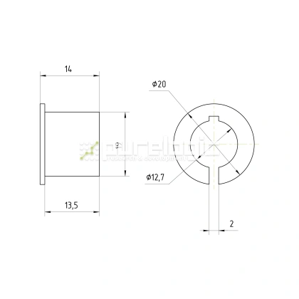 Втулка переходная PG19x12.7 661 Втулка переходная PG19x12.7 фото