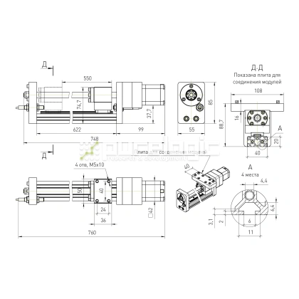 Модуль линейного перемещения PLLM-72-550 42 123 Модуль линейного перемещения PLLM-72-550 фото
