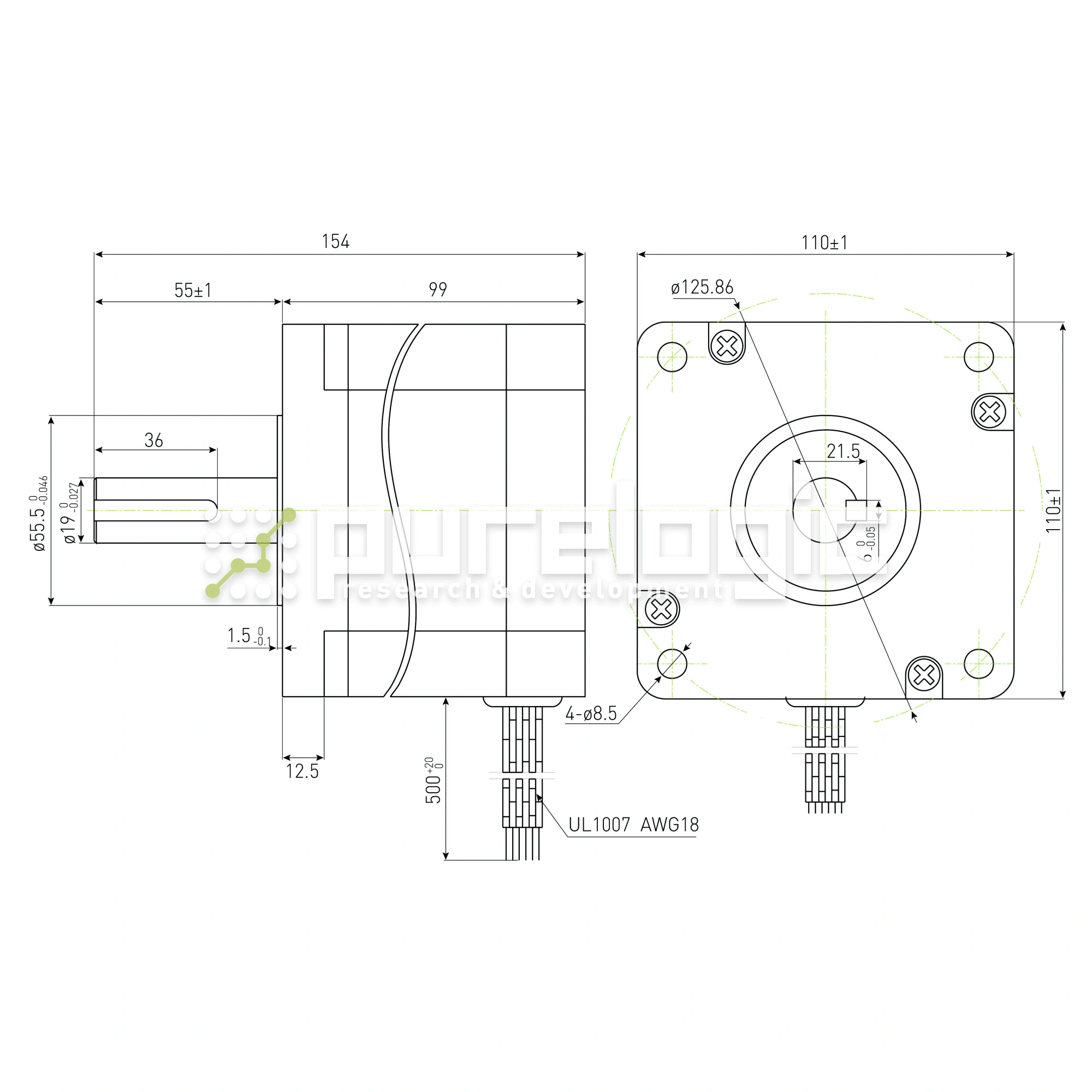 Двигатель шаговый PL110H99-D19 17 054 Двигатель шаговый PL110H99-D19 фото