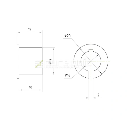 Втулка переходная PG19x16 фото