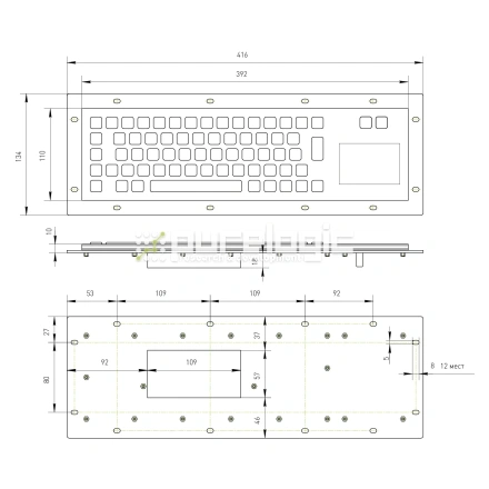 Промышленная клавиатура CT-KB02-65RMU фото