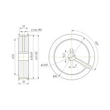 Шкив зубчатый BLA-20-5M-25-A-N14