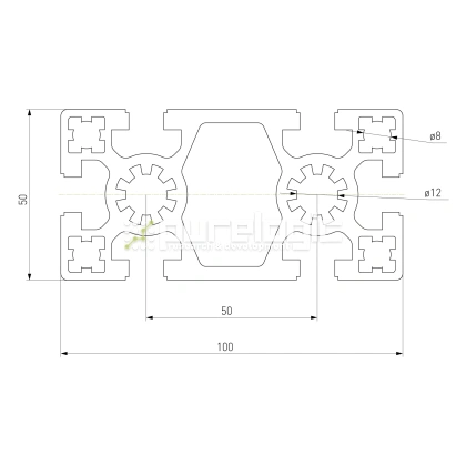 Профиль алюминиевый HXB50100B-10 фото