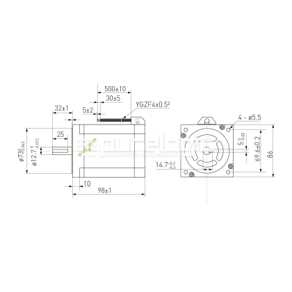 Двигатель шаговый биполярный 86CM80 фото