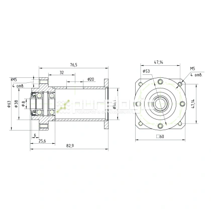 Опора винта с фланцем PLM57-8 фото