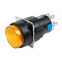 Кнопка на блок с подсветкой AD16-22AD-24V-YEL