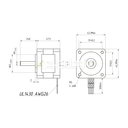 Двигатель шаговый FL42STH47-1684A фото