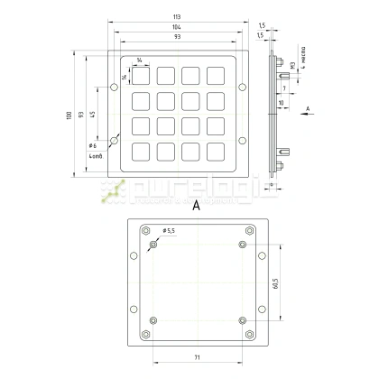 Промышленная клавиатура CT-KPS02-16RMU фото