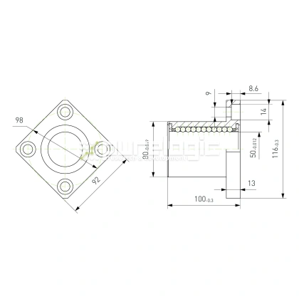 Втулка шариковая с фланцем LMK50 фото