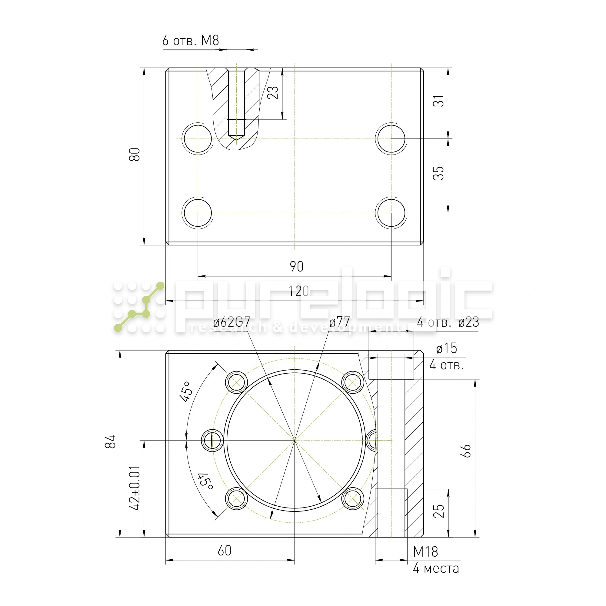 Держатель гайки ШВП MGD32-02 10 664 Держатель гайки ШВП MGD32-02 фото