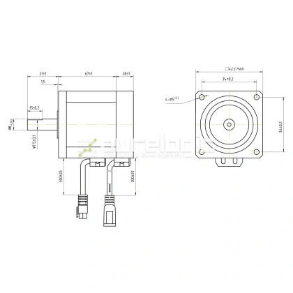 Двигатель шаговый с энкодером YK242EC67E1 фото