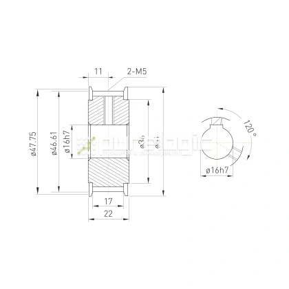 Шкив зубчатый BLA-30-5M-15-A-N16 фото