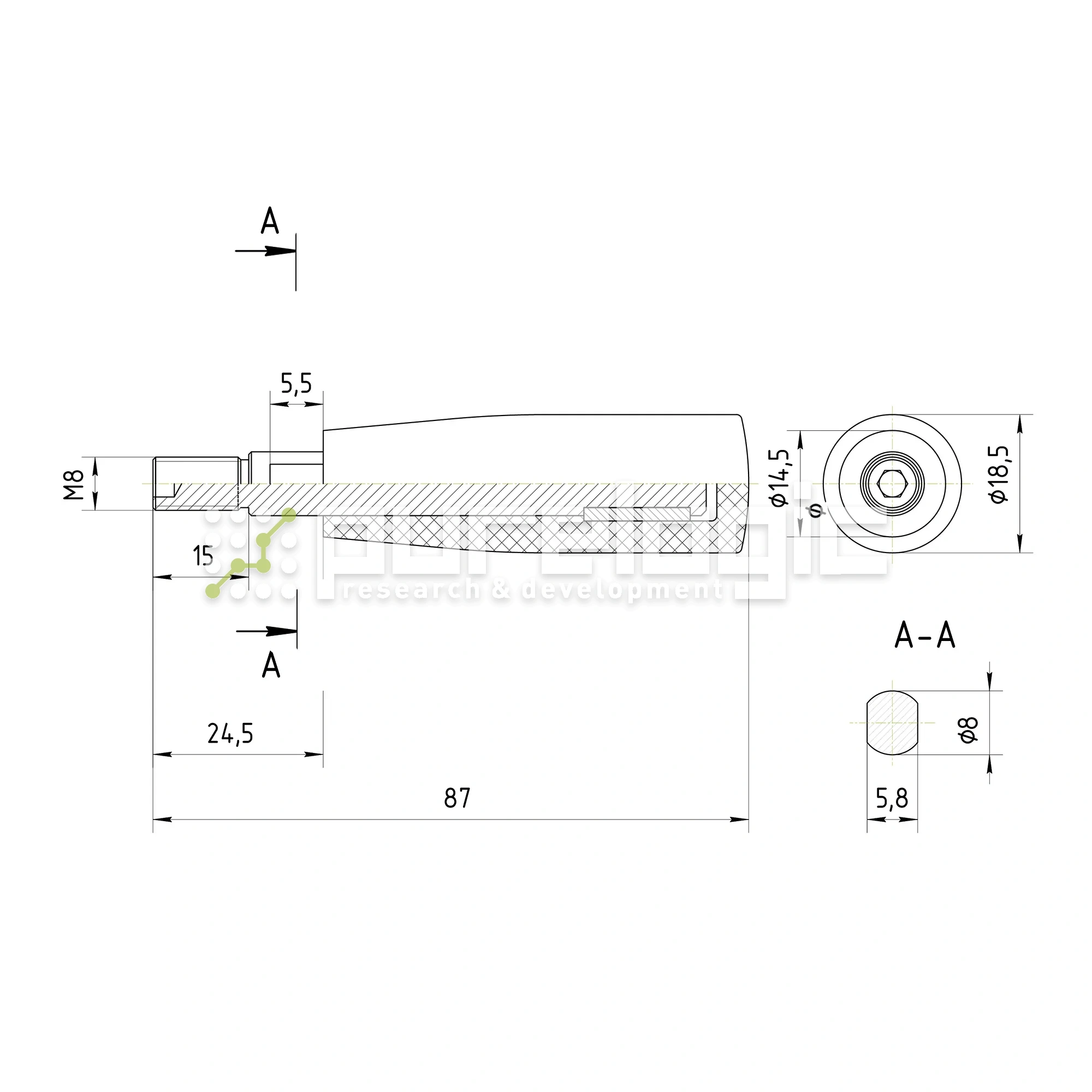 Рукоятка вращающаяся 100106-63*M8 365 Рукоятка вращающаяся 100106-63*M8 фото