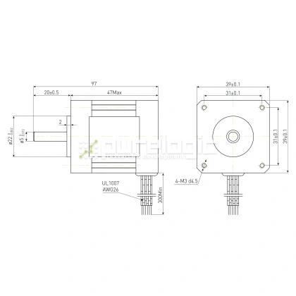 Двигатель шаговый PL39H47-D5 фото