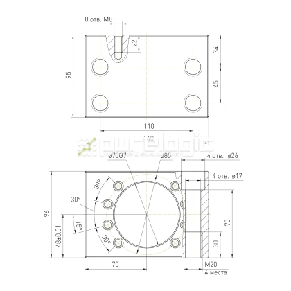 Держатель гайки ШВП MGD40-01 13 346 Держатель гайки ШВП MGD40-01 фото