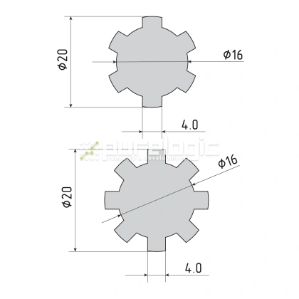 Шлицевой вал SS-16x20 фото