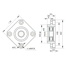 Опора ШВП подшипниковая FF15-C5