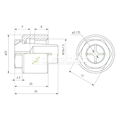 Цанга AMB зажимная с гайкой 3.175mm фото