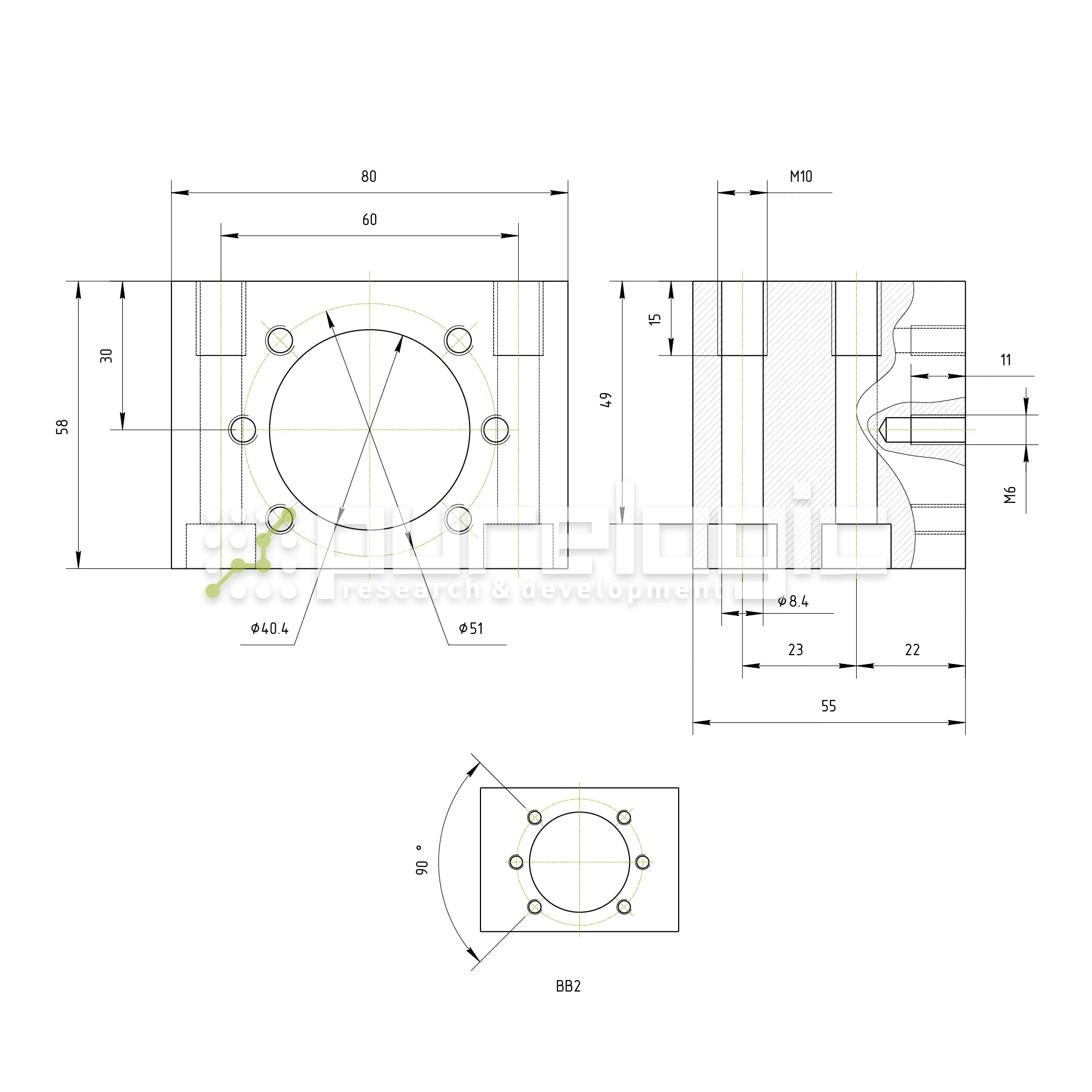 Модуль крепления гайки ШВП MGD25 11 641 Модуль крепления гайки ШВП MGD25 фото