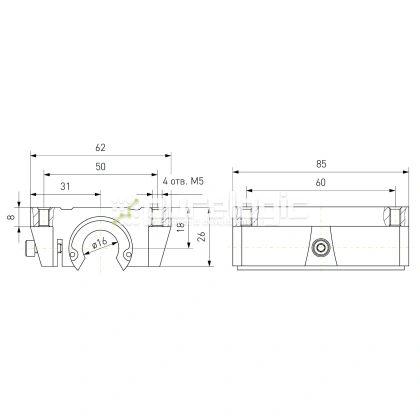 Модуль опорный удлиненный TBR16L фото