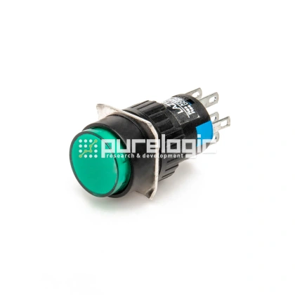 Кнопка на блок с подсветкой AD16-22AD-24V-GRN фото