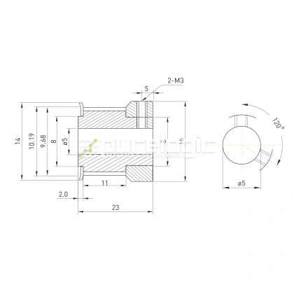 Шкив зубчатый BSY-16-S2M-10-C-P5 фото