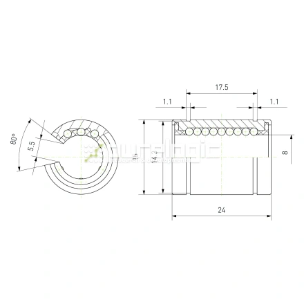 Втулка шариковая LM8-OP фото