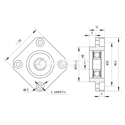 Опора ШВП подшипниковая FF10-C5 фото
