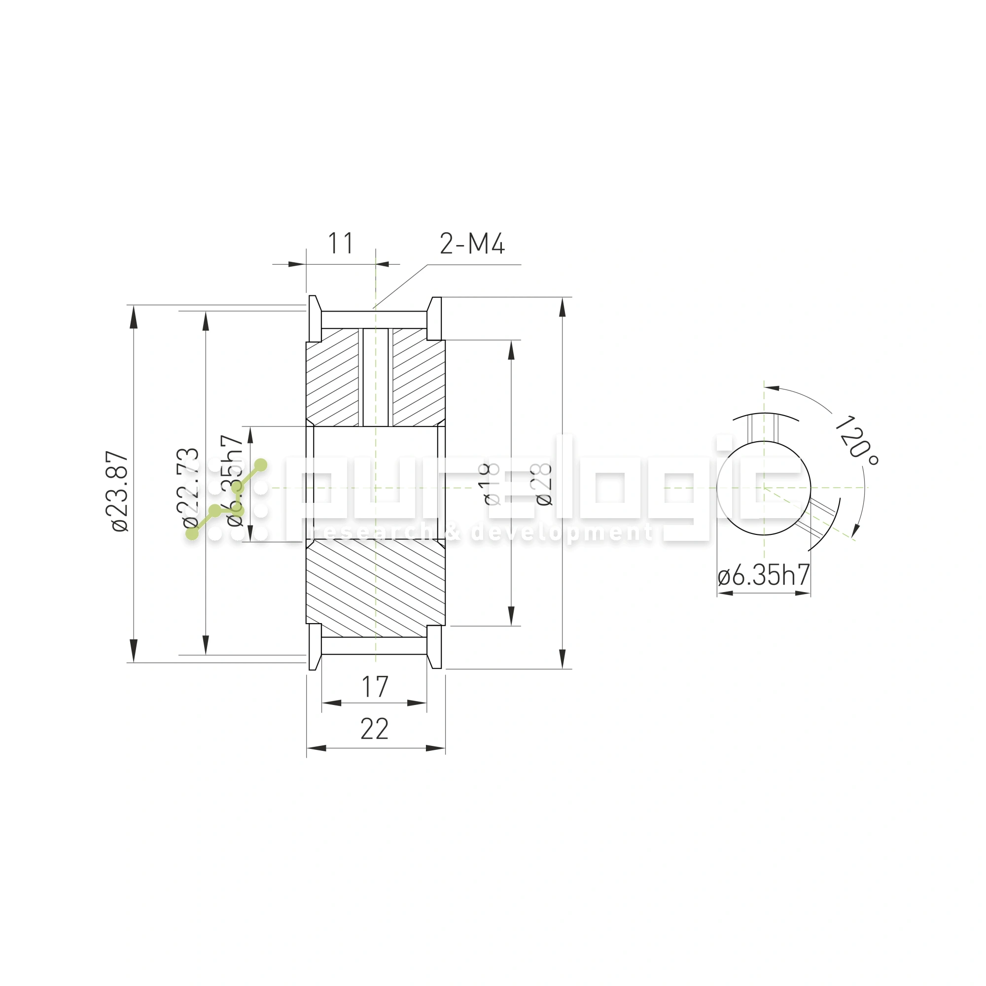 Шкив зубчатый BSY-15-5M-15-A-P6.35 958 Шкив зубчатый BSY-15-5M-15-A-P6.35 фото
