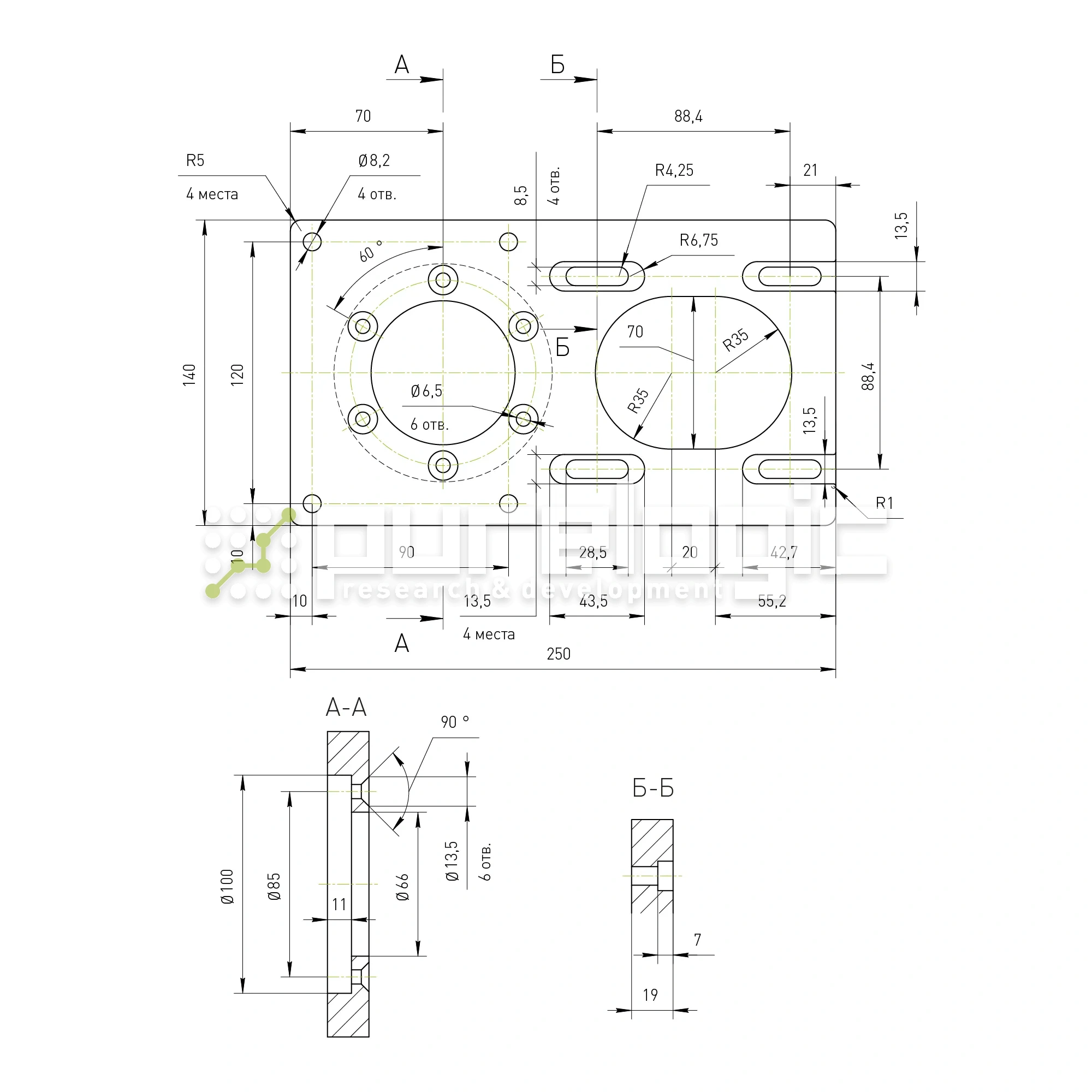 Кронштейн двигателя RY-MB110-1 6 454 Кронштейн двигателя RY-MB110-1 фото