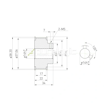 Шкив зубчатый BLA-24-5M-15-B-P14 фото
