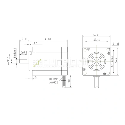 Двигатель шаговый биполярный 57CM06 фото