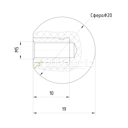 Ручка круглая 100118-20*M5 фото