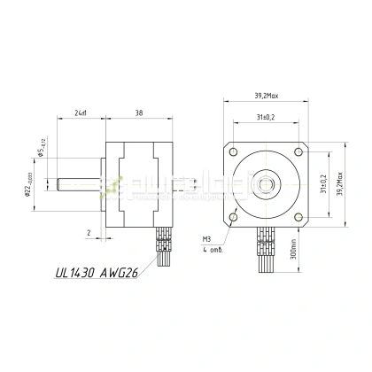 Двигатель шаговый FL39ST38-0504A 2 892 Двигатель шаговый FL39ST38-0504A фото