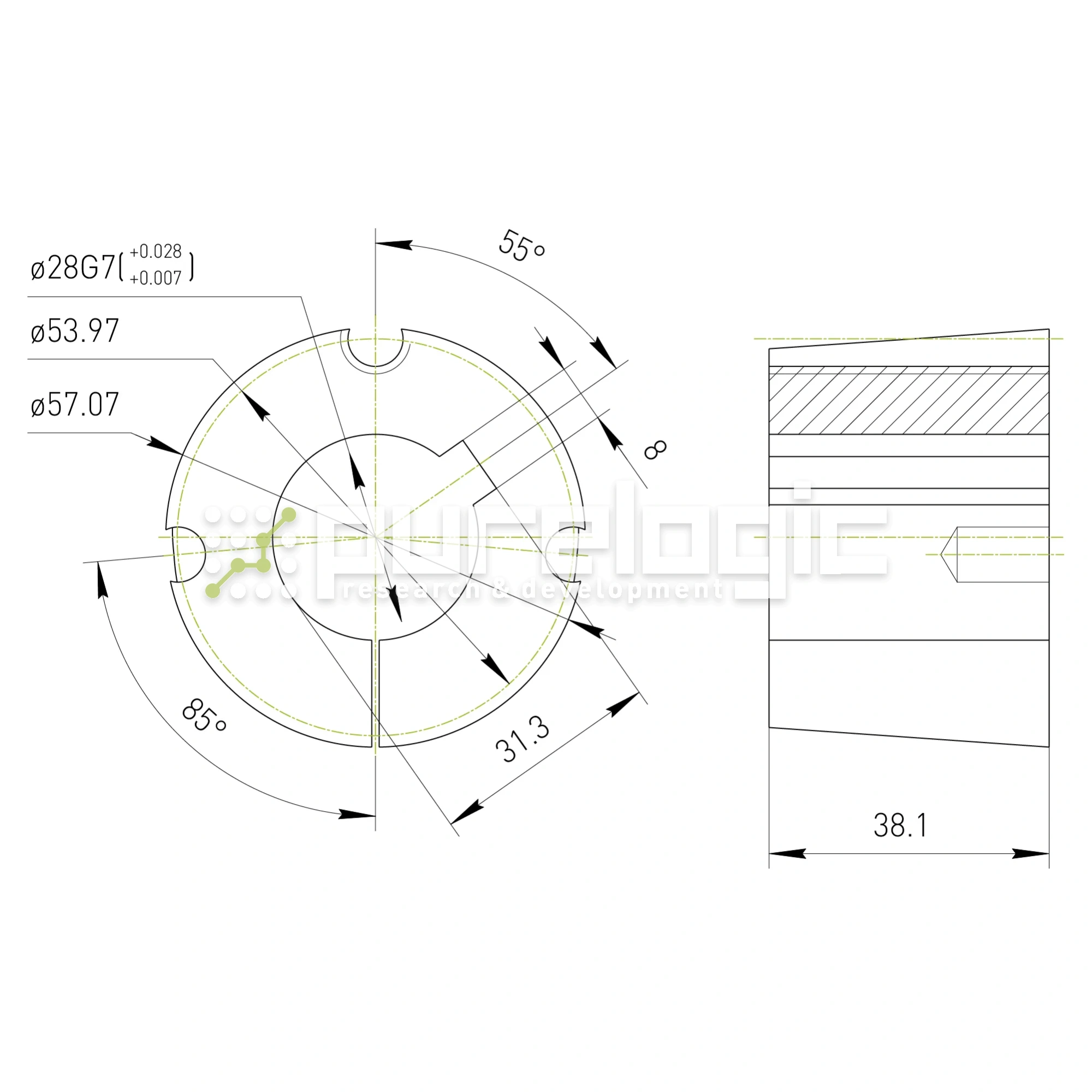 Втулка тапербуш 1615-28 574 Втулка тапербуш 1615-28 фото