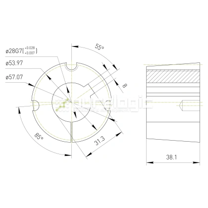 Втулка тапербуш 1615-28 574 Втулка тапербуш 1615-28 фото