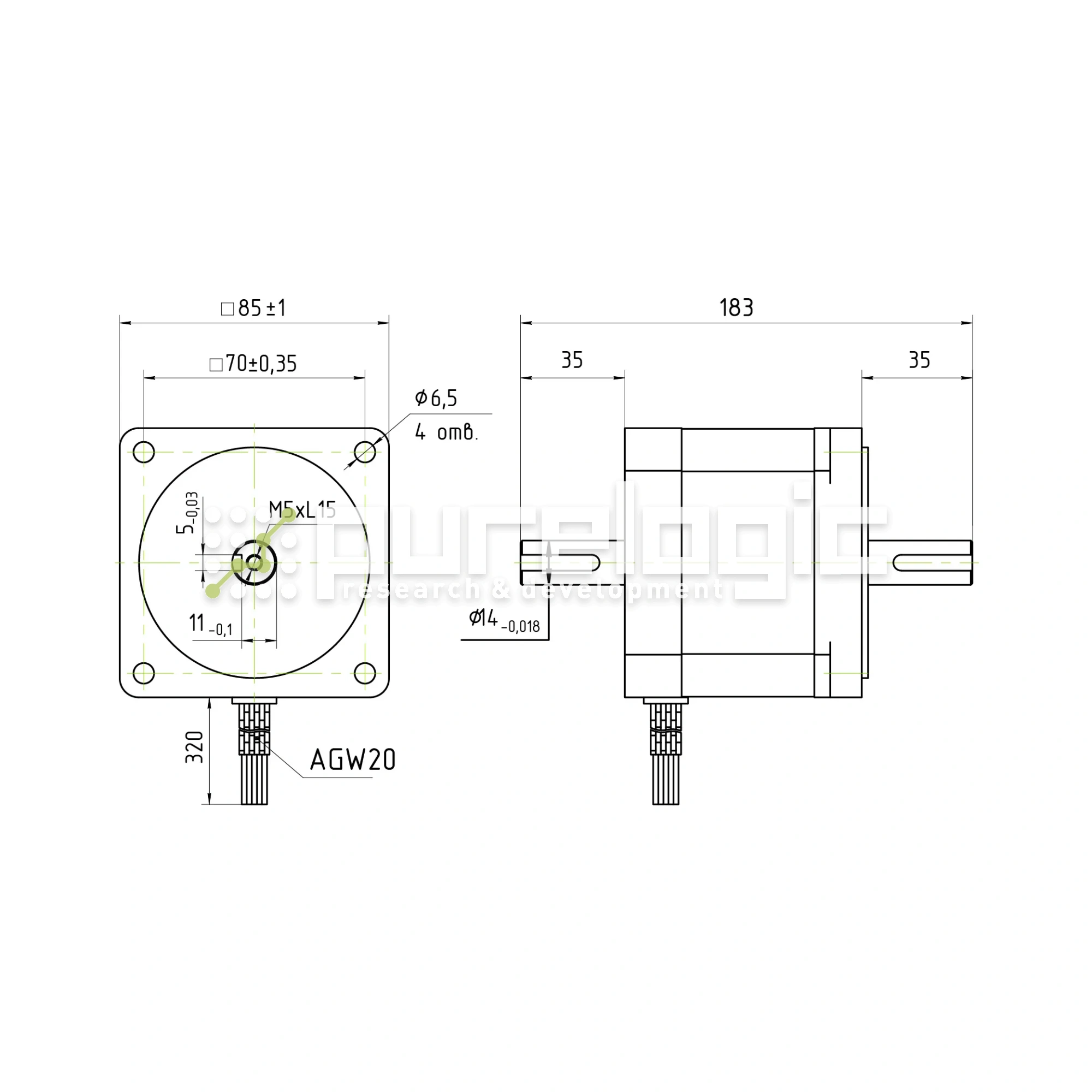 Двигатель шаговый PL86HD113-D14K 7 752 Двигатель шаговый PL86HD113-D14K фото