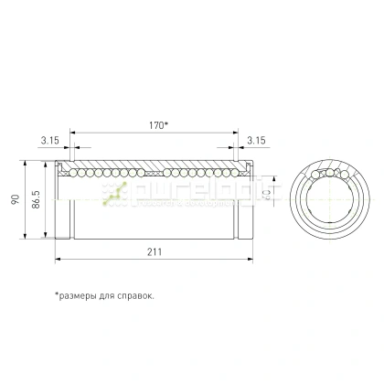Втулка шариковая LM60L-UU фото