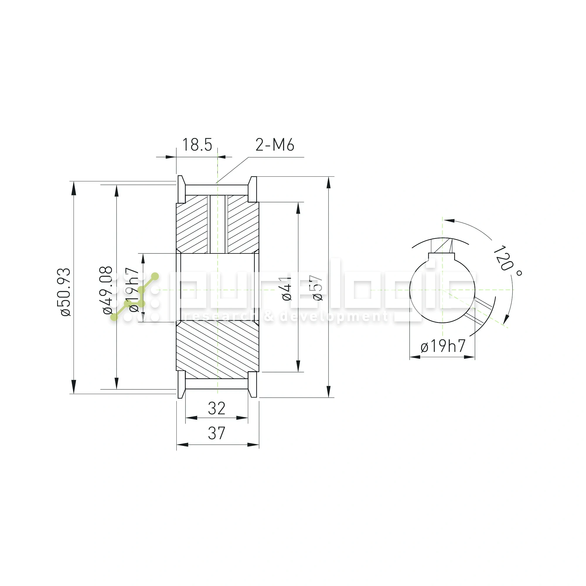 Шкив зубчатый BSY-16-T10-30-A-N19 2 588 Шкив зубчатый BSY-16-T10-30-A-N19 фото