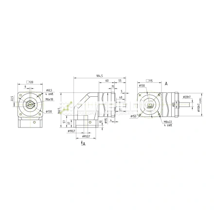 Редуктор планетарный угловой 90WPLF10K-19S фото