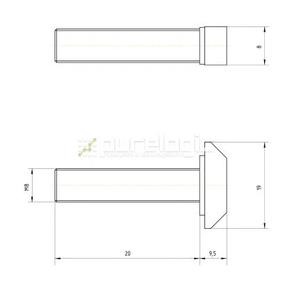 Болт Т-образный 40TS8x20 13 Болт Т-образный 40TS8x20 фото