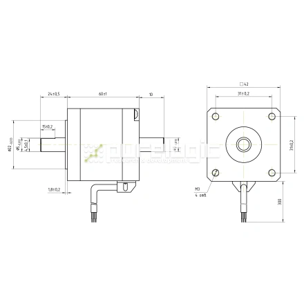 Двигатель шаговый биполярный 42CM08-SZ фото