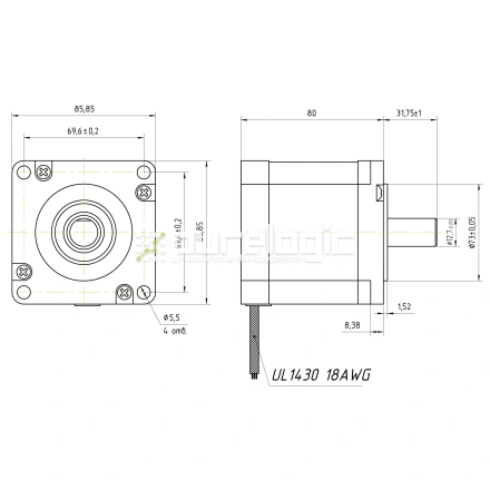 Двигатель шаговый FL86STH80-4208A фото