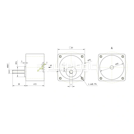 Редуктор для ШД 57GB50K (1:50) фото