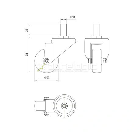 Колесная опора SJL-50 фото