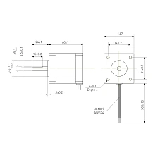 Двигатель шаговый биполярный 42CM08-1A