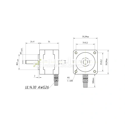Двигатель шаговый FL39ST34-0404B фото